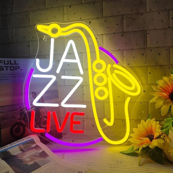 Other - New Jazz Saxophone Neon Sign, Dimmable LED Light for Man Cave Decor